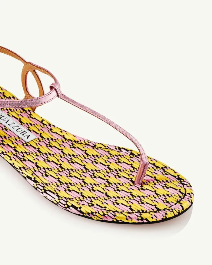 Almost Bare Sandal Flat Pink Women Aquazzura Flats Almost Bare Sandal Flat Pink Women Aquazzura Flats