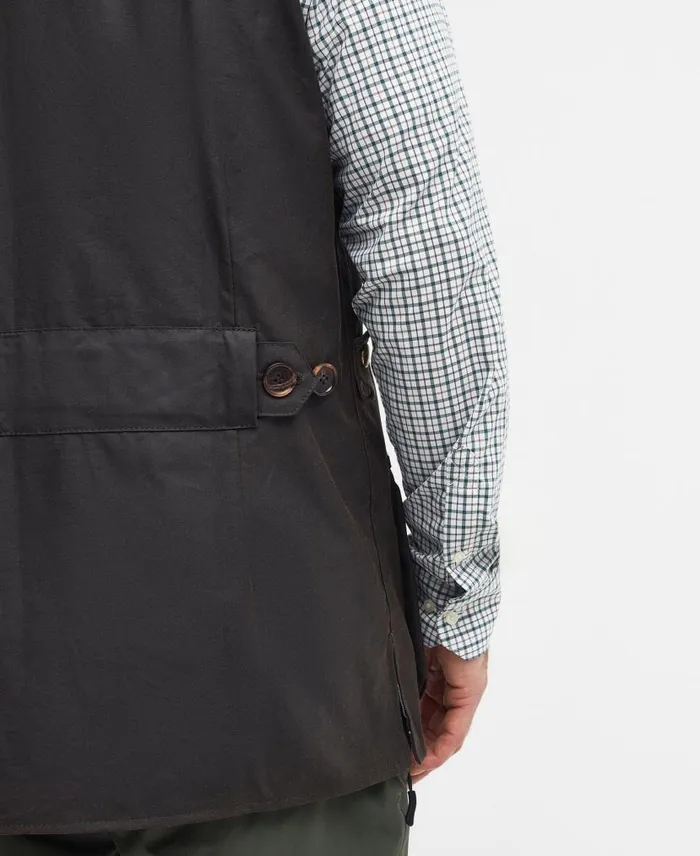 Alwinton Waxed Gilet Olive Men Barbour Gilets and Liners
