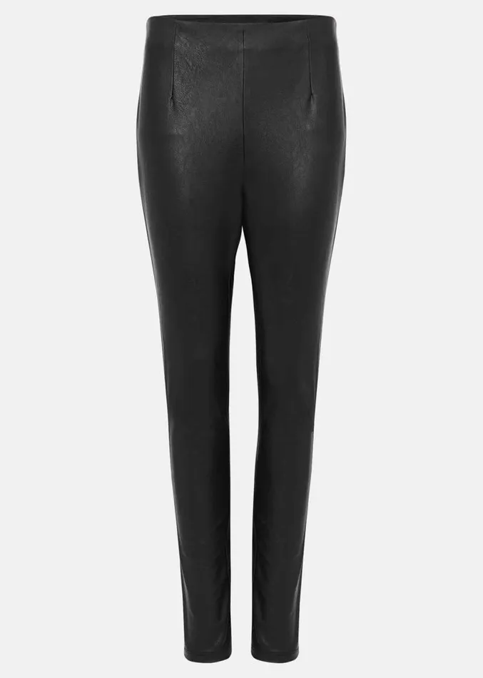 Amina Faux Leather Jegging Black Women Phase Eight Trousers