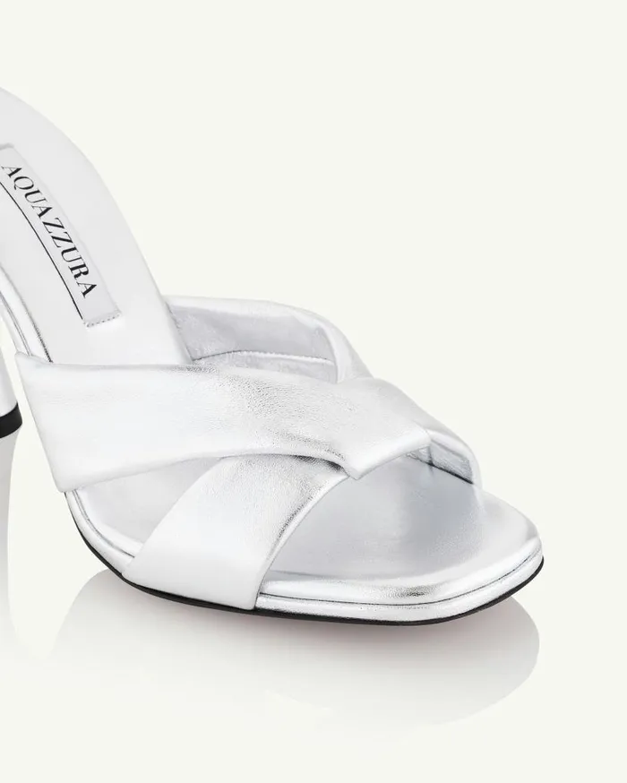 Amore Mule 95 Silver Women Aquazzura Slides and Mules Amore Mule 95 Silver Women Aquazzura Slides and Mules