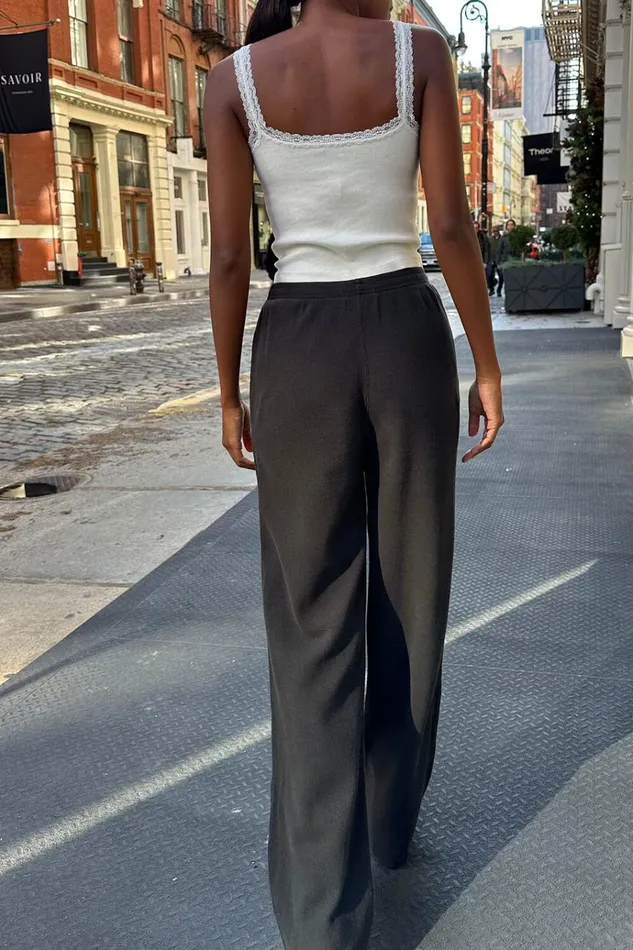 Anastasia Waffle Sweatpants Black Women Brandy Melville Sweatpants and Sweatshirts