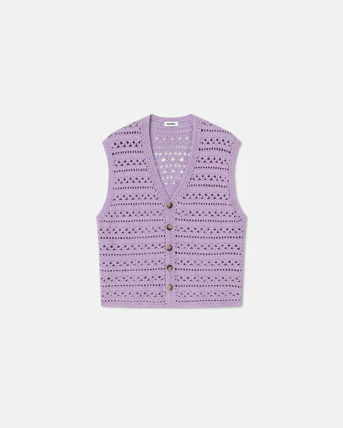 Andor Sale CrochetKnit Vest Lilac Men Nanushka TShirts and Vests