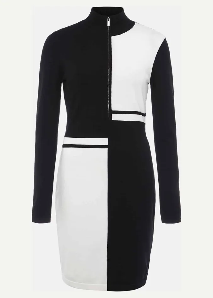 Arden Zip Detail Colourblock Knit Tunic Blackivory Women Phase Eight Dresses Arden Zip Detail Colourblock Knit Tunic Blackivory Women Phase Eight Dresses