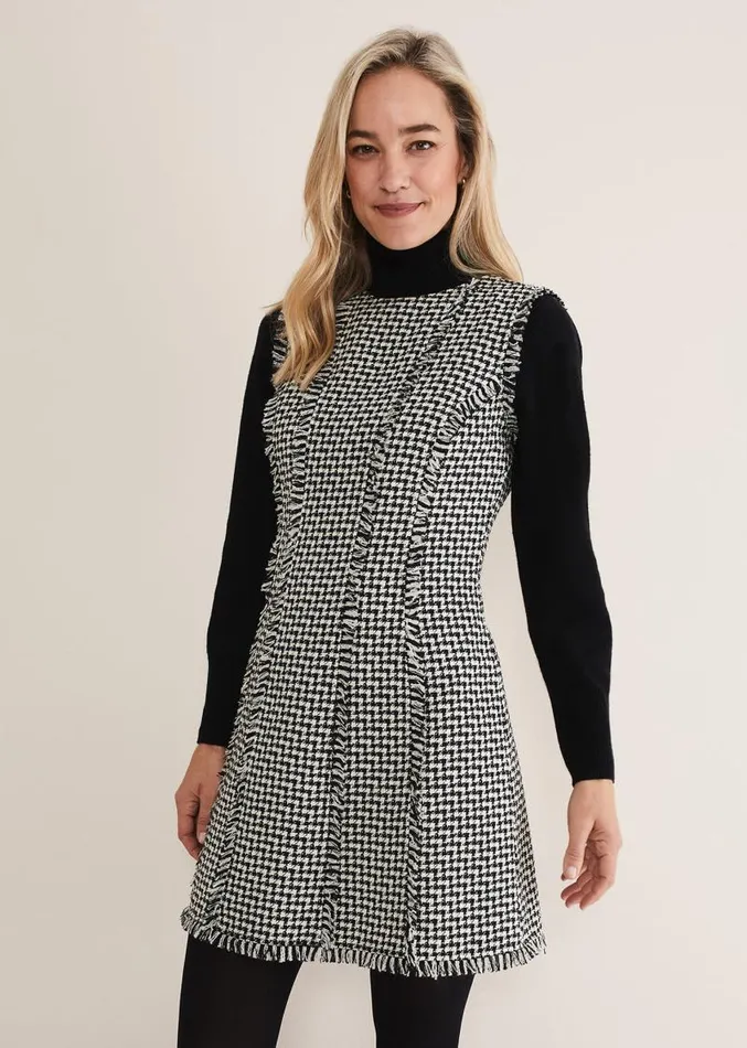 Arie Tweed Mini Dress Blackwhite Women Phase Eight Dresses