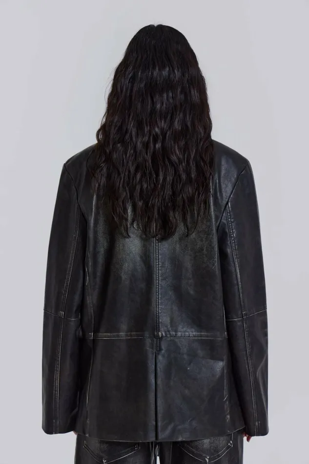 Ash Faux Leather Blazer Black Women Jaded London Ash Faux Leather Blazer Black Women Jaded London