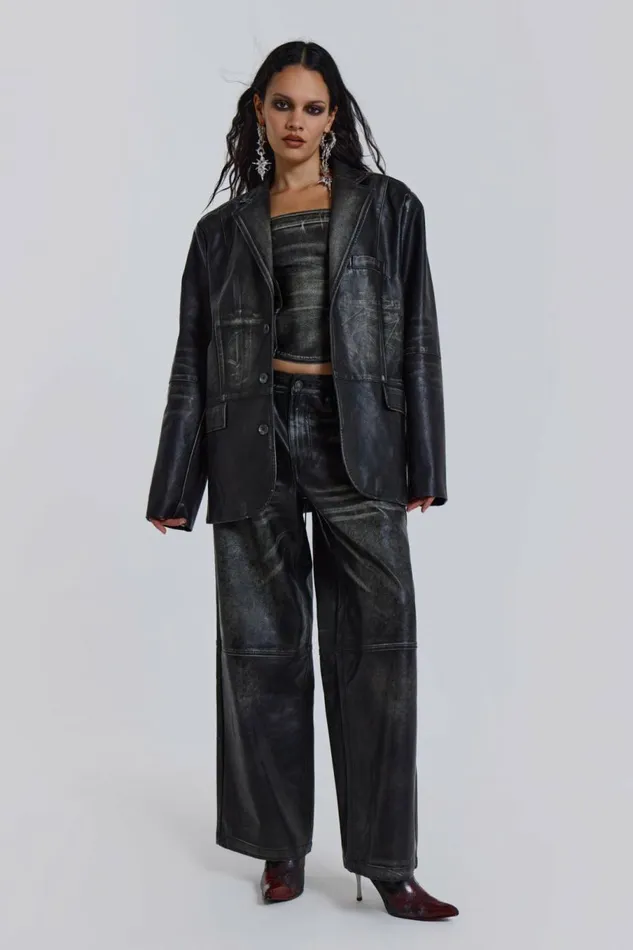 Ash Faux Leather Blazer Black Women Jaded London Ash Faux Leather Blazer Black Women Jaded London
