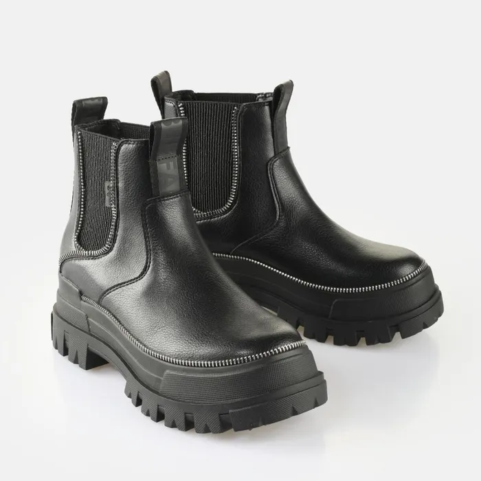 Aspha Chelsea Zip Black Buffalo Boots and AnkleBoots Aspha Chelsea Zip Black Buffalo Boots and AnkleBoots