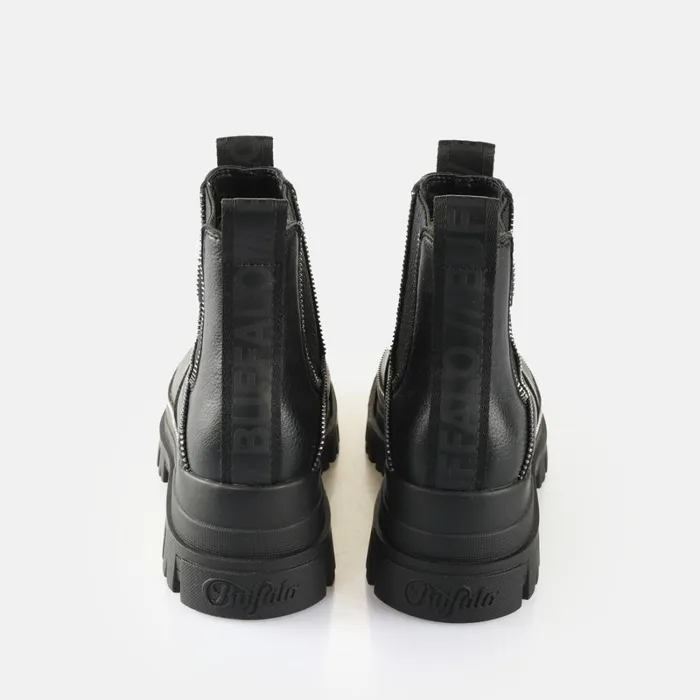 Aspha Chelsea Zip Black Buffalo Boots and AnkleBoots Aspha Chelsea Zip Black Buffalo Boots and AnkleBoots