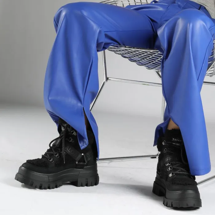 Aspha Com Mid Warm Black Buffalo Boots and AnkleBoots Aspha Com Mid Warm Black Buffalo Boots and AnkleBoots