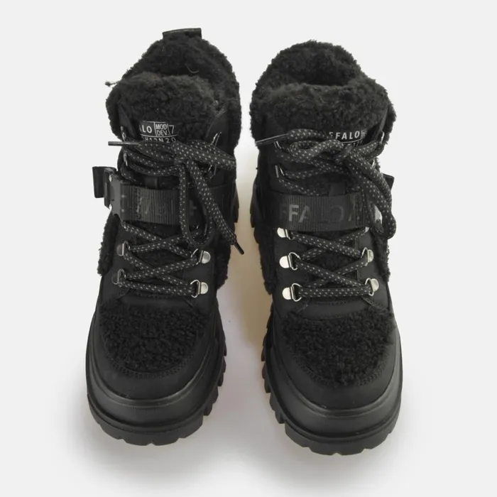 Aspha Com Mid Warm Black Buffalo Boots and AnkleBoots Aspha Com Mid Warm Black Buffalo Boots and AnkleBoots