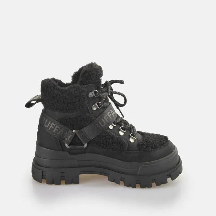 Aspha Com Mid Warm Black Buffalo Boots and AnkleBoots Aspha Com Mid Warm Black Buffalo Boots and AnkleBoots