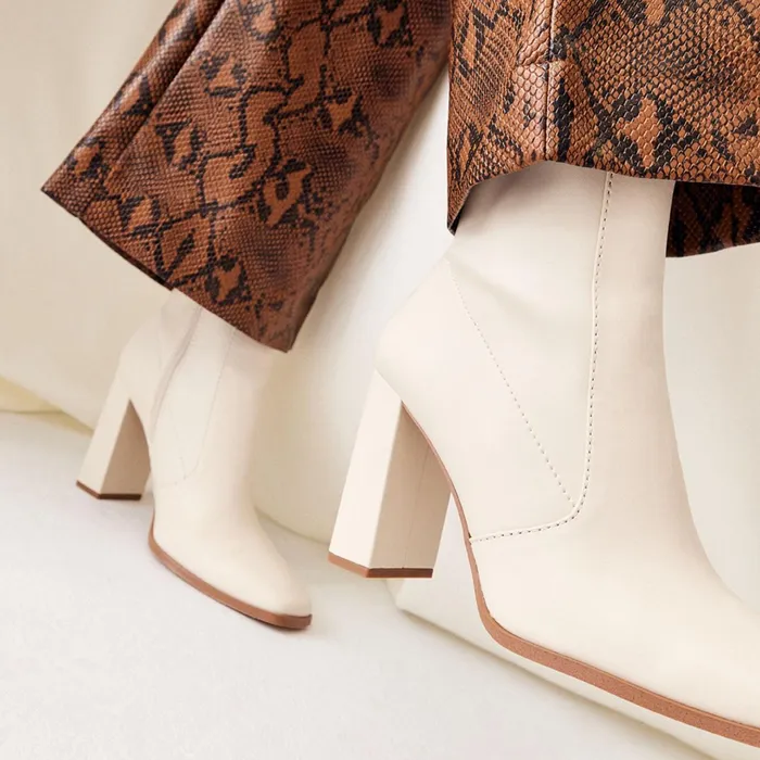 Audrella White Synthetic Mixed Material Women ALDO Boots
