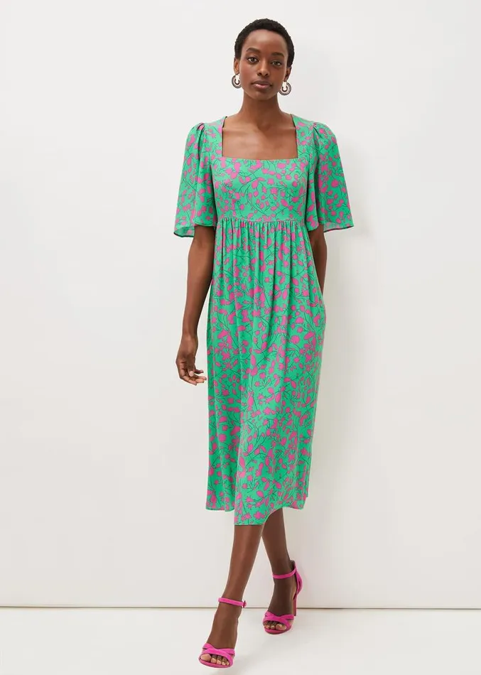 Ayesha Floral Midaxi Dress Pinkgreen Women Phase Eight Dresses