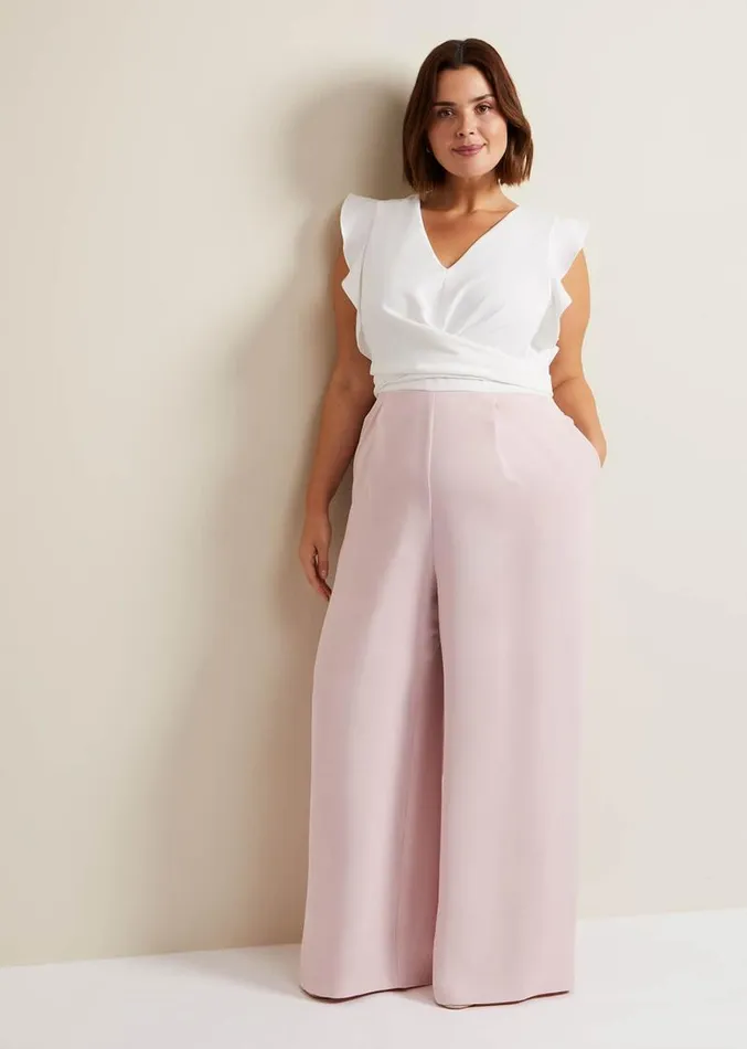 Ayla Ruffle Jumpsuit Pink Women Phase Eight Dresses