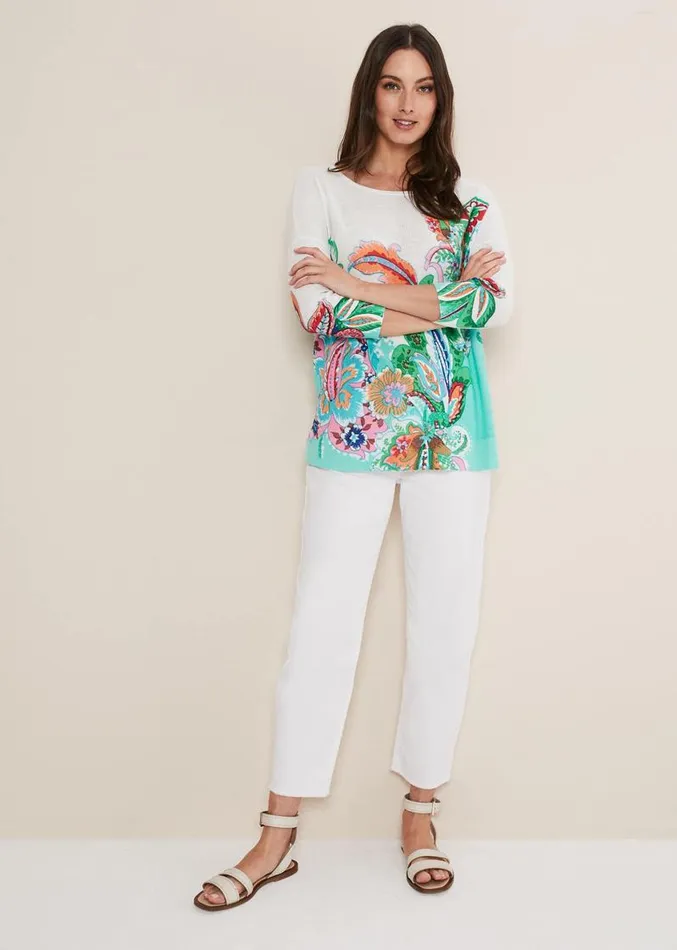 Azalia Paisley Print Knit Multicoloured Women Phase Eight Knitwear