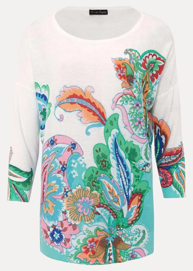 Azalia Paisley Print Knit Multicoloured Women Phase Eight Knitwear