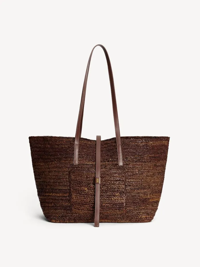 Bags Women By Malene Birger Palla Straw Tote Bag Bison