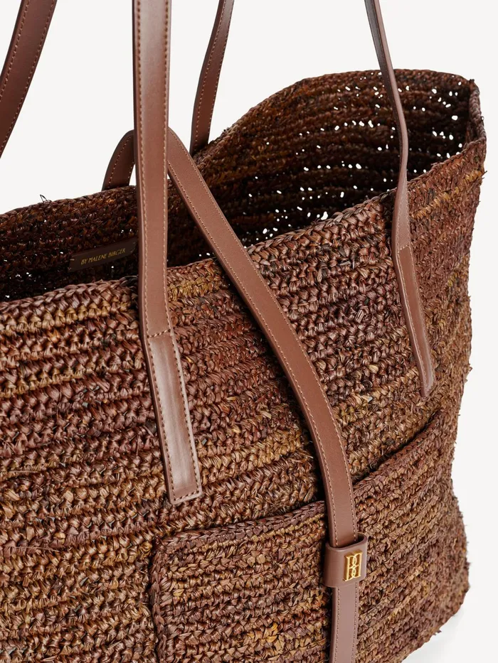 Bags Women By Malene Birger Palla Straw Tote Bag Bison