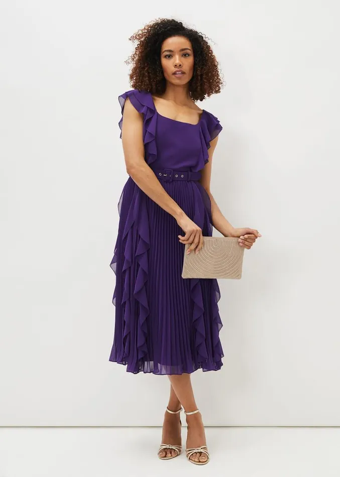 Bailey Pleated Dress Violet Women Phase Eight Dresses