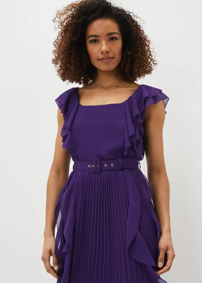 Bailey Pleated Dress Violet Women Phase Eight Dresses