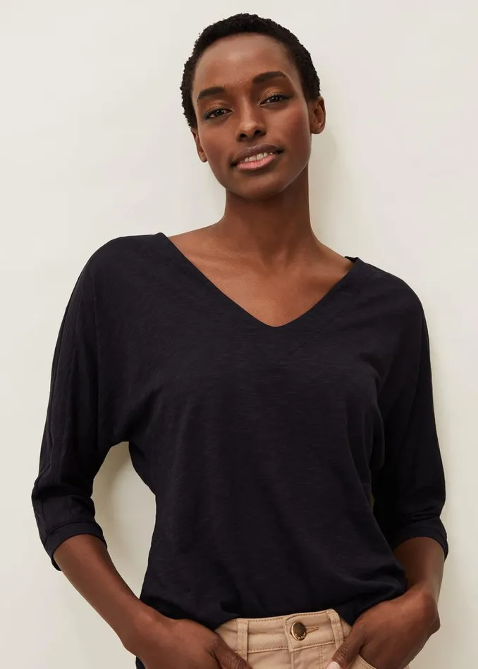 Belle VNeck Top Navy Women Phase Eight Tops and TShirts