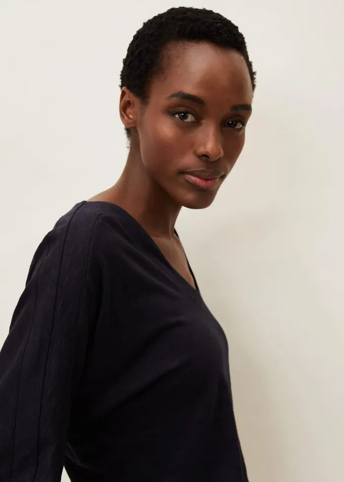 Belle VNeck Top Navy Women Phase Eight Tops and TShirts