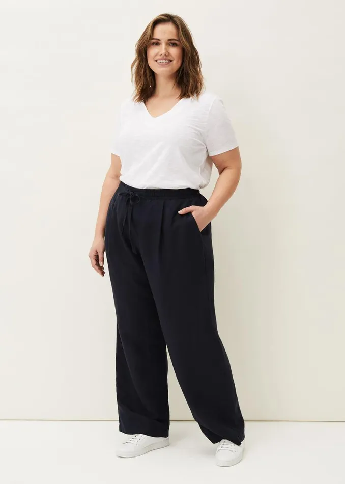 Bethany Linen Trousers Navy Women Phase Eight Trousers