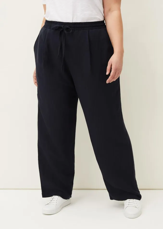 Bethany Linen Trousers Navy Women Phase Eight Trousers