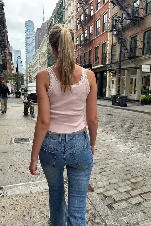 Beyonca Lace Tank Pastel Pink Women Brandy Melville Tops