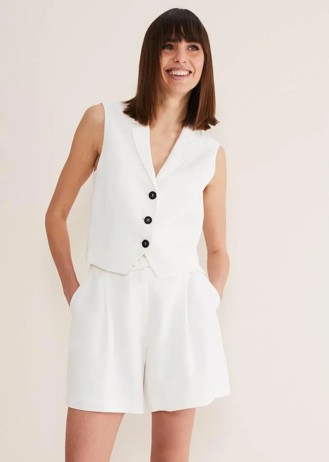 Bianca Waistcoat CoOrd Ivory Women Phase Eight Jackets