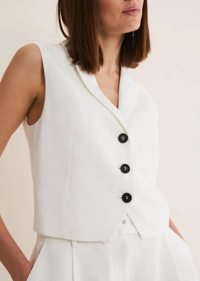 Bianca Waistcoat CoOrd Ivory Women Phase Eight Jackets