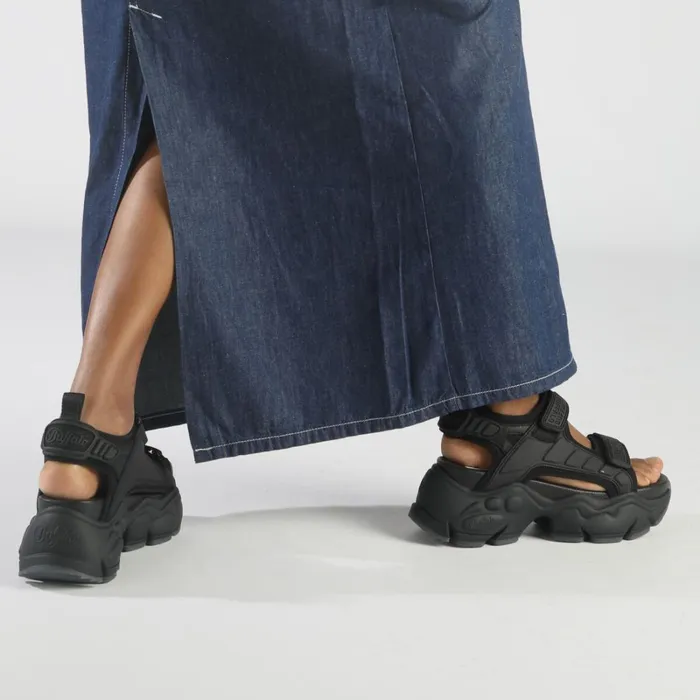 Binary Track Black Buffalo Sandals and Slides