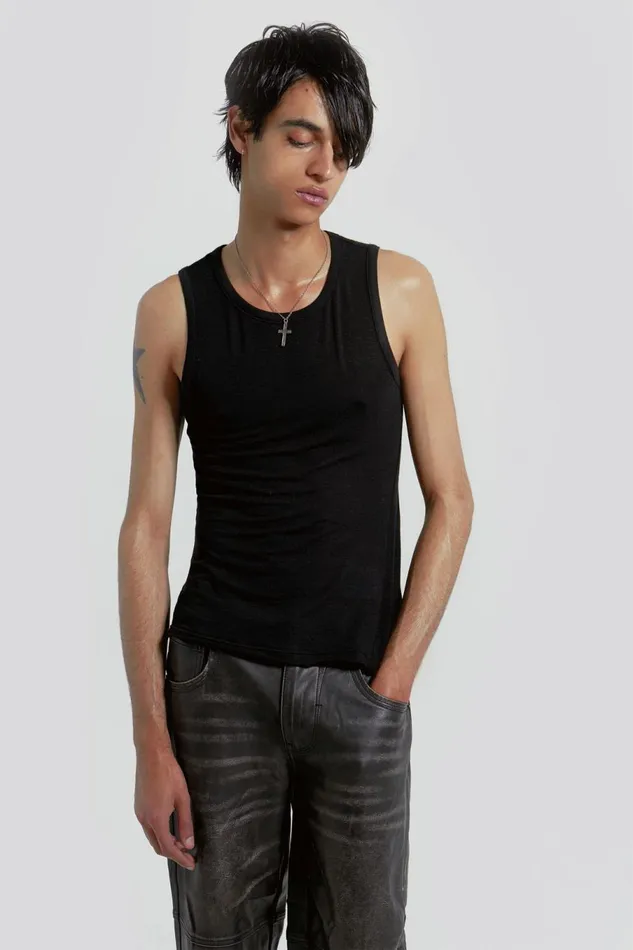 Black Mist Vest Black Men Jaded London Vests
