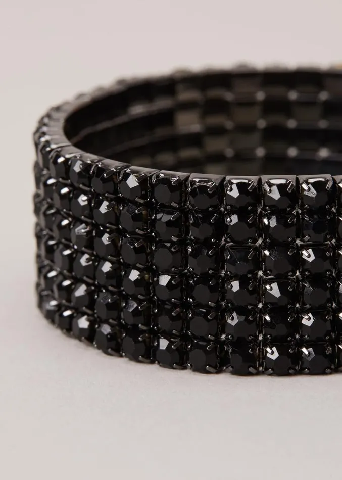 Black Sparkle Cuff Bracelet Black Women Phase Eight Jewellery