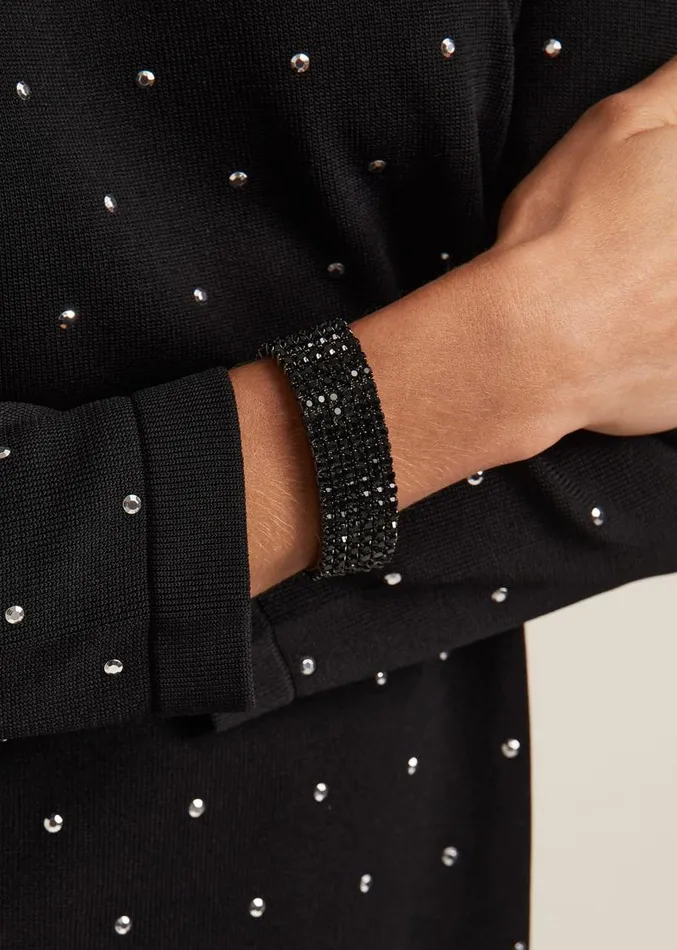 Black Sparkle Cuff Bracelet Black Women Phase Eight Jewellery