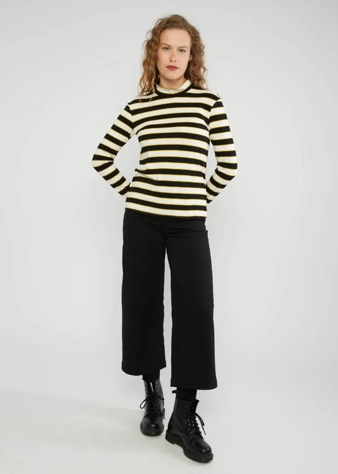 Blutsgeschwister Breton Shirt Lonely Lips Turtle White Women Tops