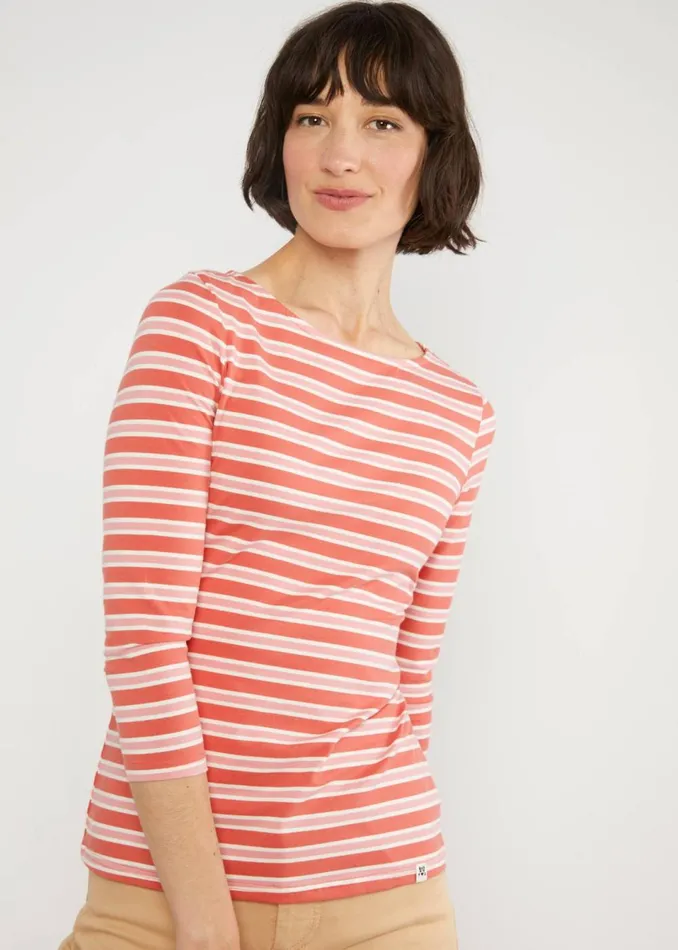 Blutsgeschwister Breton Shirt Oh Marine Red Women Tops