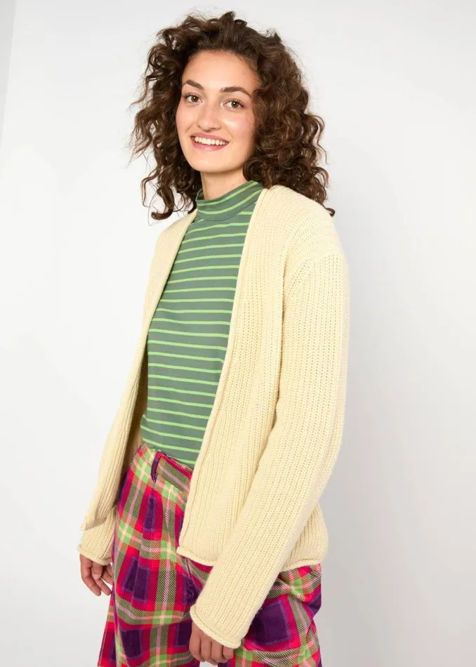 Blutsgeschwister Cardigan Aran And Eve White Women Cardigans