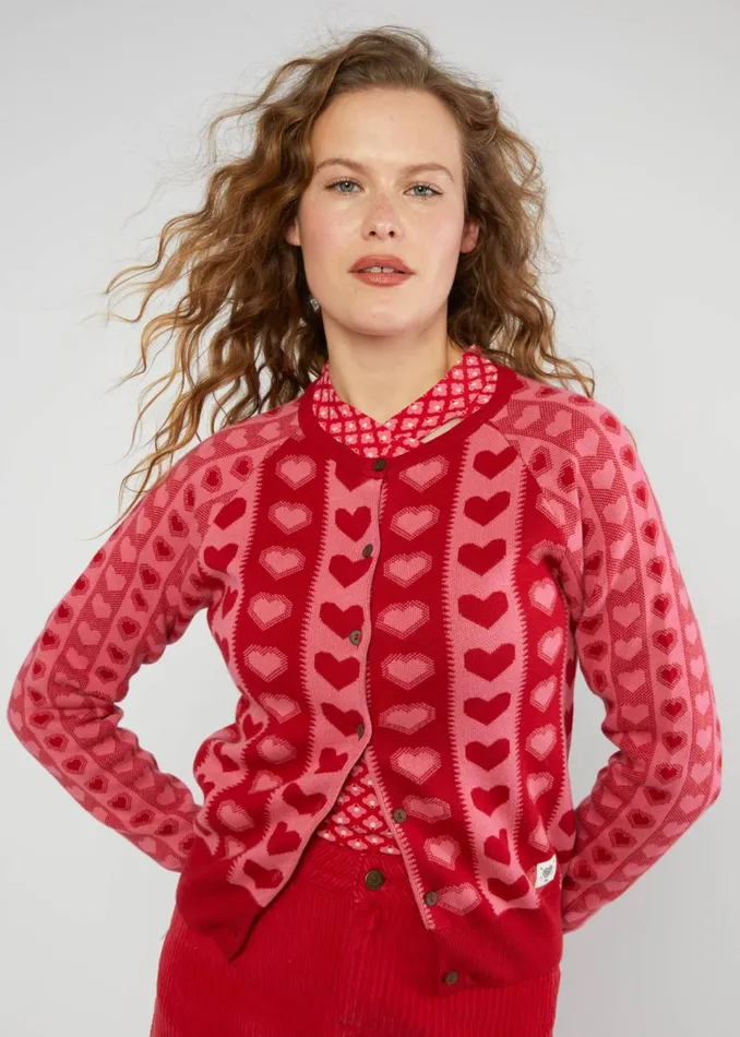 Blutsgeschwister Cardigan Happy Heritage Red Women Cardigans