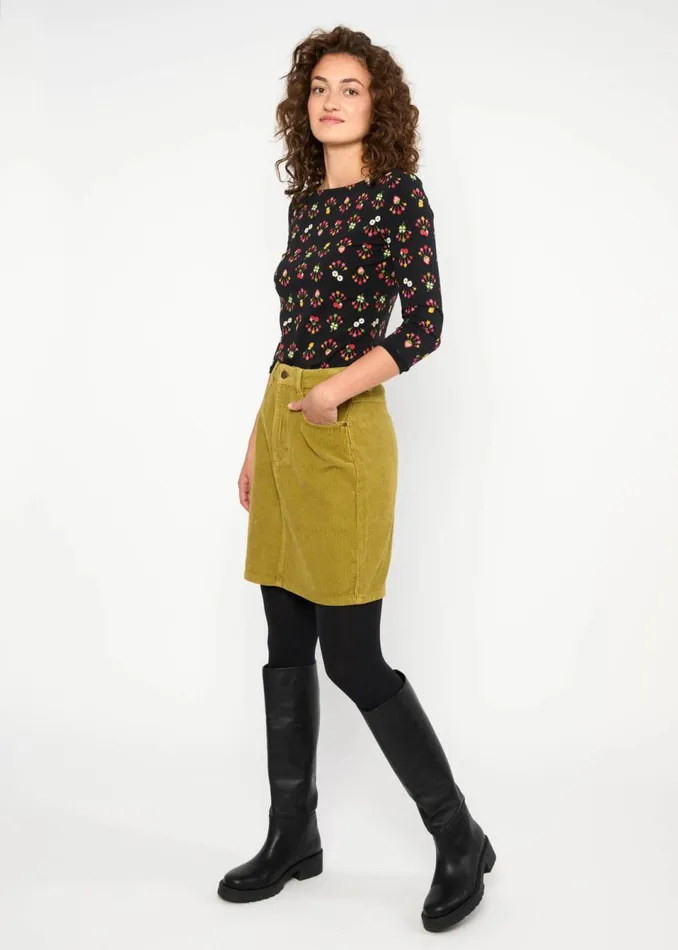 Blutsgeschwister Corduroy Skirt The Corduroyal Green Women Skirts