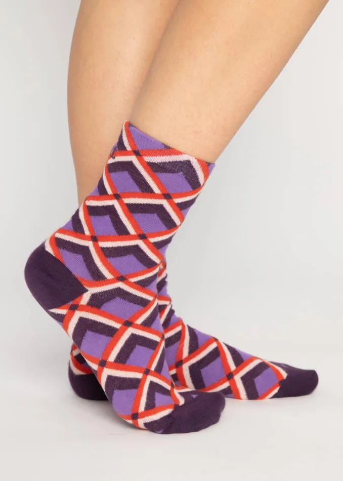 Blutsgeschwister Cotton Socks Sensational Steps Purple Women Socks