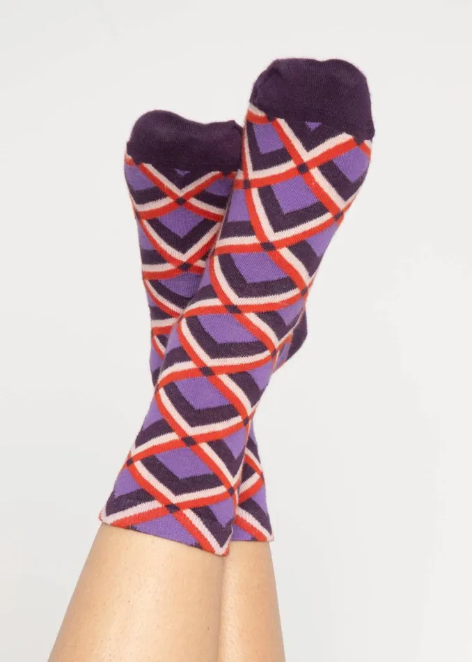Blutsgeschwister Cotton Socks Sensational Steps Purple Women Socks