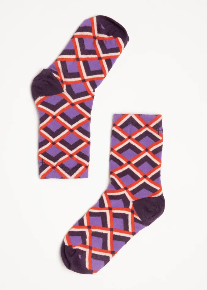 Blutsgeschwister Cotton Socks Sensational Steps Purple Women Socks