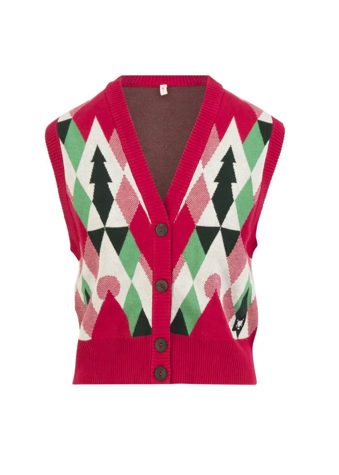 Blutsgeschwister Gilet Storyteller Vest Green Women Knitted Jumpers