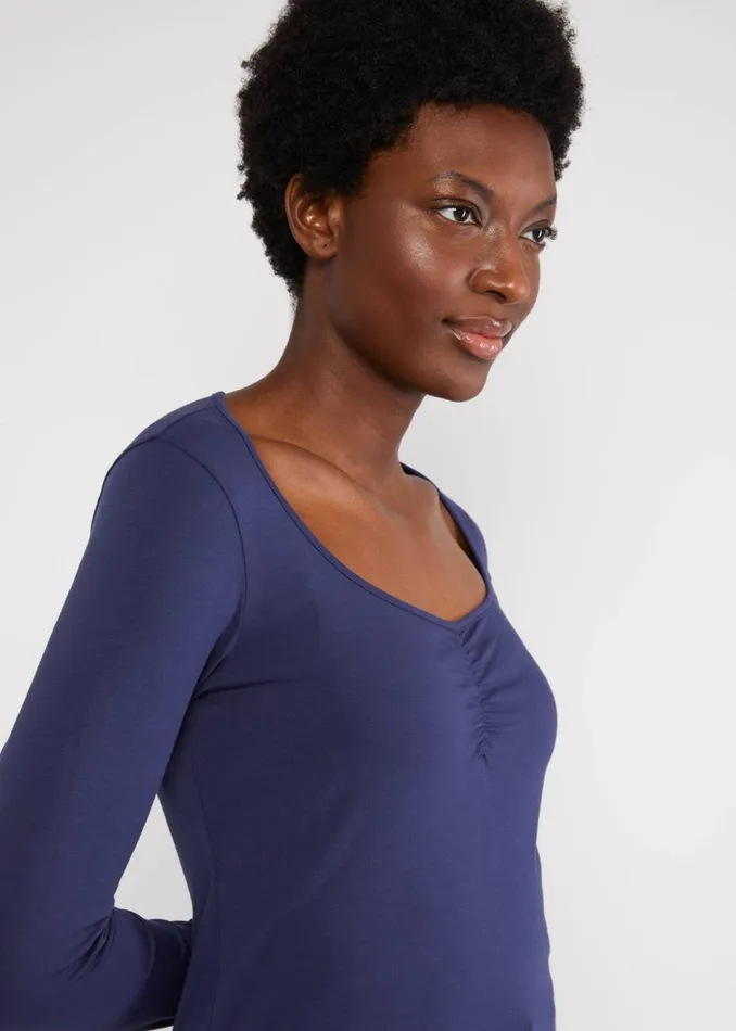 Blutsgeschwister Jersey Top Balconnet Fminin Blue Women Tops