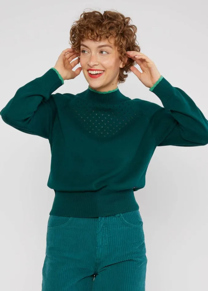 Blutsgeschwister Knitted Jumper Delicious Minds Green Women Knitted Jumpers