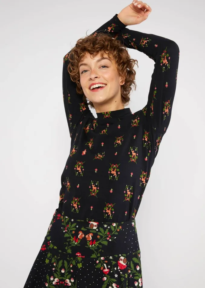 Blutsgeschwister Longsleeve Lonely Lips Turtle Black Women Tops