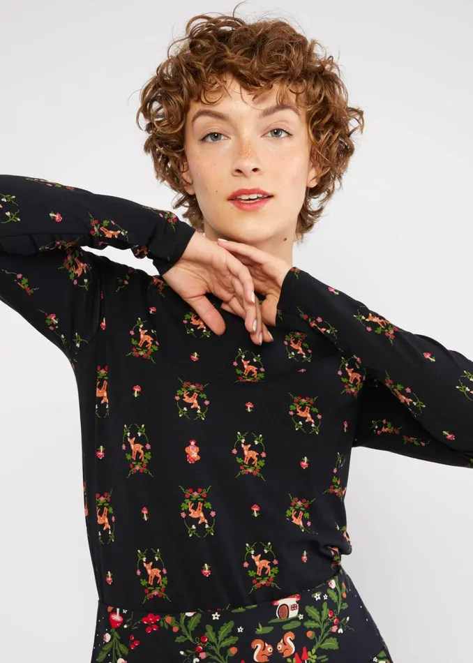 Blutsgeschwister Longsleeve Lonely Lips Turtle Black Women Tops