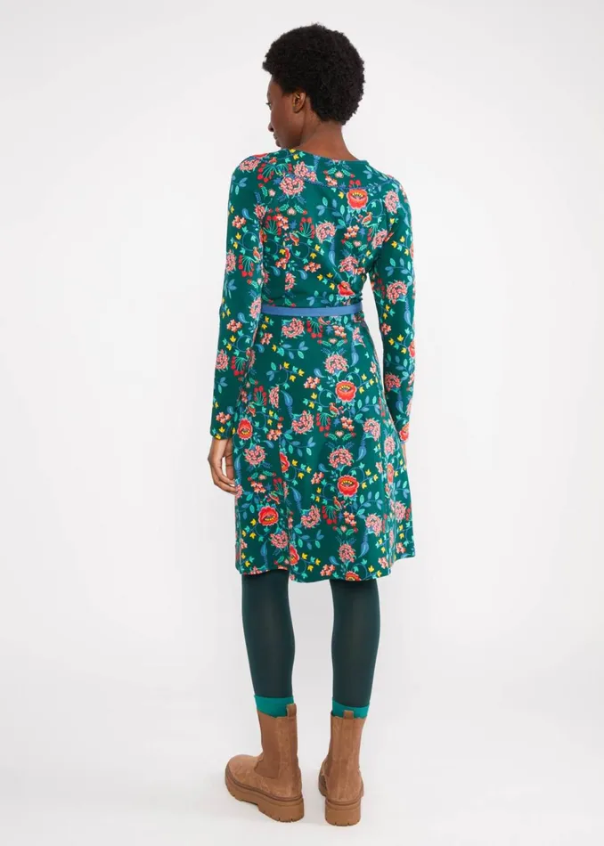 Blutsgeschwister Sweat Dress Home Sweet Folksy Green Women Dresses