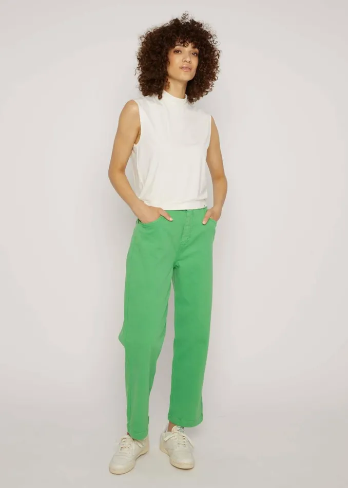 Blutsgeschwister Trousers High Waist Olotte Remade Green Women Trousers